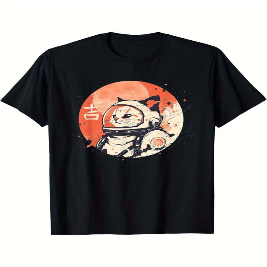 Camiseta de algodón negra para hombre con estampado gráfico vintage de cóctel Negroni de 1920 - Camiseta casual transpirable de verano para actividades al aire libre, corte regular lavable a máquina, camisetas vintage, ropa para exteriores, camisa de ajuste cómodo - Multicolor - Ver 1
