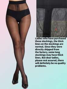 1 Pair - Women's Sheer T-Shirt Style Tights, Ultra-Thin Sexy Black Thigh High Socks, Disposable Thigh High Socks, 20D Minimalist Solid Black Thigh High Socks, Suitable For Pairing With Pantyhose. - T-crotch (black) - View 10