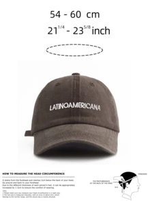 1 pièce Casquette de baseball vintage lavée unisexe - Motif de broderie minimaliste "Amérique latine" - Plusieurs options de couleurs rétro - Casquette de papa ajustable et douce, exprimant la fierté de l'Amérique latine et la mode quotidienne - LATINO-AMÉRICAINE - Voir 4