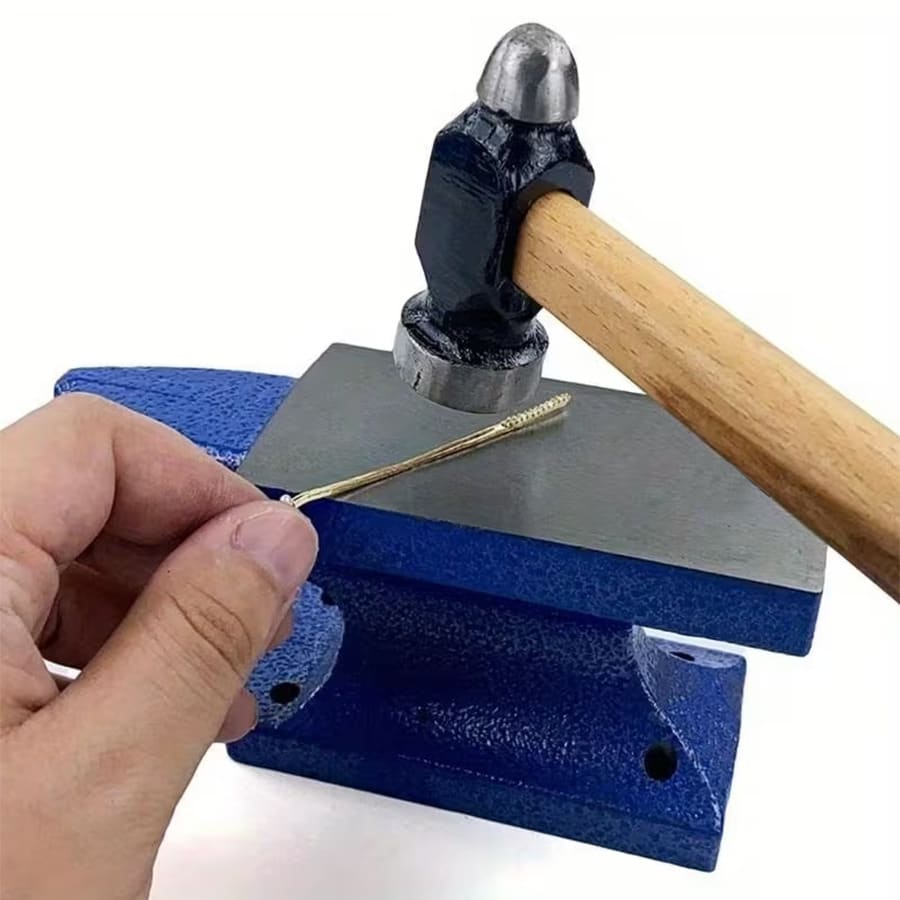 Bộ 1/2 đe sắt dùng trong chế tác trang sức - Dụng cụ làm trang sức, búa đầu tròn nhập khẩu bền bỉ được xử lý nhiệt, dụng cụ rèn kim loại. - Nhiều màu - Xem 1