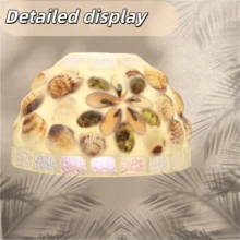 贝壳玻璃灯罩，侘寂海洋风格，3D半透明设计，手工玻璃，床头/玄关装饰照明 - 半圓貝殼15cm - 查看 8