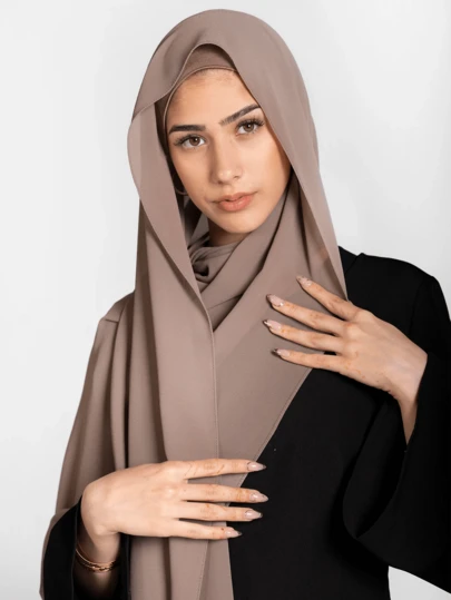 2 peças/Conjunto Gorros Hijab e Lenço de Chiffon Leve, Uso Diário para Mulheres, Acessórios Abaya, Roupas Veladas