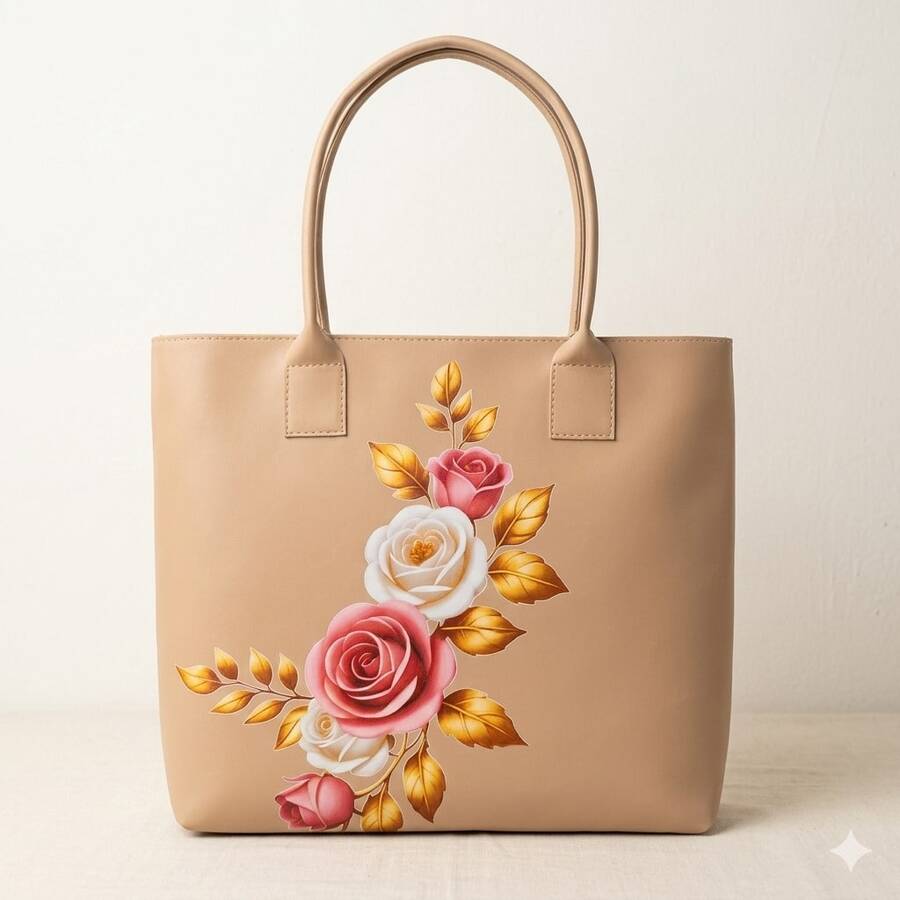 Bolsa Sacola Feminina Casual dia a dia Trabalho Faculdade - Nu / Nude - Visão 1