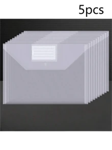 8pcs/16pcs 11 Hole Transparent Document Bag Snap Button/Hook And Loop Waterproof A4 Document Bag Suitable For 2.3.4 Hole Clip - Transparent Document Bag - View 7