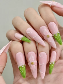 10 miếng dán móng tay thủ công hình nhọn, thích hợp cho tiệc tùng và sử dụng hàng ngày, màu hồng nhạt thanh lịch. Sản phẩm được làm thủ công chất lượng cao, hình nhọn, dễ sử dụng. 10 miếng dán móng tay thủ công phong cách Y2K, thích hợp cho các lễ hội dành cho phái nữ, tiệc tùng, lễ hội âm nhạc, sử dụng hàng ngày, quà tặng Ngày Valentine, Ngày của Mẹ. Móng giả dán. - Hồng - Xem 3