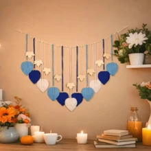 1 buc tapiserie boemă lucrată manual cu frunze de arțar, decor de perete pentru cameră, sufragerie, living, dormitor, artă de perete cu frunze de franjuri, cadou cald pentru prieteni și familie - Verde - Vizualizare 15