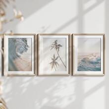 3件套无框波西米亚风粉彩海滩帆布海报，棕榈树图案，中性海岸风墙画，美观的房间装饰，艺术墙画，礼品佳品，适用于客厅、走廊、卧室、餐厅、宿舍等家居装饰 - 海灘 - 查看 8
