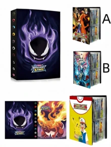 pokemon Álbum de tarjetas, álbum coleccionista de mascotas Pocket Monster que contiene 120 tarjetas (tarjetas no incluidas) - Multicolor - Ver 1