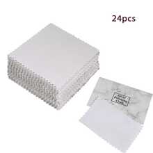 3/24/50片装银灰色珠宝清洁/抛光布，独立包装，抗氧化抛光湿巾（搭配珠宝清洁液效果更佳），适用于戒指、项链、手镯、银器、串珠饰品、珠宝保养，无磨损面料，高品质超细纤维 - 銀色 - 查看 11