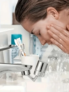 1个多功能可旋转水龙头防溅延长适配器，适用于所有水龙头，厨房小工具 - A - 查看 4