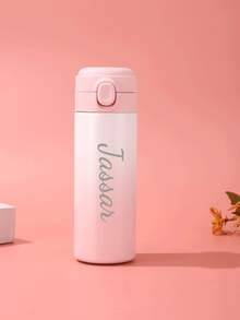 Customized Text 304 Stainless Steel Ombre Pea-Shaped Vacuum Insulated Bounce Water Bottle, Portable Thermal Cup, For Students, Outdoor Use, For Family - Multicolor - View 4