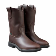 Men High-Top Leather Riding Boots - Brown - View 9