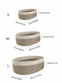 Bộ 1/3 giỏ đựng đồ thủ công đan lát kiểu Bohemian, hộp đựng đồ trên bàn làm việc thời trang, hộp đựng đồ trang trí nhà cửa dùng để đựng quần áo, mỹ phẩm, đồ dùng gia đình, sắp xếp tủ quần áo phòng ngủ, giỏ mây trang trí, giải pháp lưu trữ đa năng di động cho không gian sống hiện đại. - Xám - Xem 4