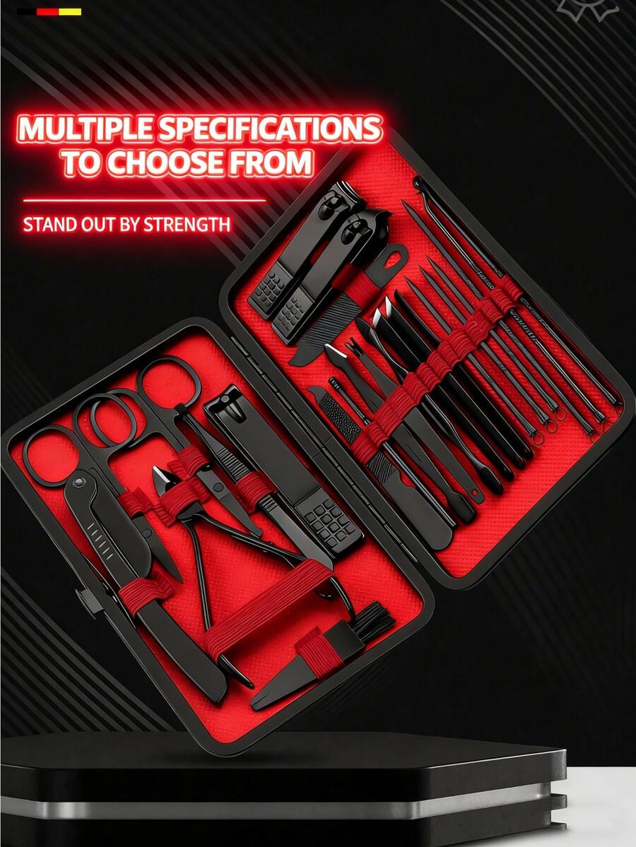 Bộ dụng cụ làm móng tay và móng chân kèm hộp đựng du lịch thời trang, bộ kìm cắt móng chuyên nghiệp, thép không gỉ. - Nhiều màu - Xem 1