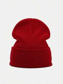 [Customized] Unisex Personalized Cap, Name Or Logo, Knitted Beanie With Rolled Edge, Suitable For Daily Wear, Father's Day And Mother's Day Gift - Custom Text - View 17