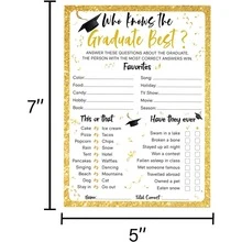 Tarjetas del juego "¿Quién te conoce mejor?" para la fiesta de graduación 2026 - A - Ver 5
