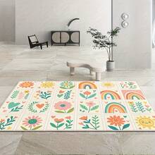 1 buah Keset Lantai Dekoratif Kamar Anak Motif Bunga Matahari & Pelangi Musim Semi, Karpet Dekoratif, Dekorasi Kamar Tidur, Karpet Kecil, Karpet, Dekorasi Rumah, Karpet Ruang Tamu, Karpet Kecil Ruang Tamu, Karpet Kamar Tidur, Dekorasi Rumah Ruang Tamu, Karpet Luar Ruangan, Karpet yang Dapat Dicuci - MultiWarna - View 5