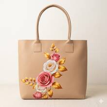 Bolsa Sacola Feminina Casual dia a dia Trabalho Faculdade - Nu / Nude - Visão 4