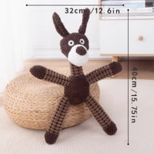 1pc Dog Chew Toy, Durable Elephant Bear Pig Donkey Animal Squeaky Toy For Small Dogs, Pet Toy Gift - Multicolor - View 10