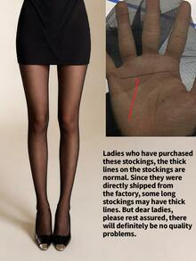 Medias negras para mujer, antideslizantes, ligeras, con diseño de soporte para las piernas - Negro - Ver 14