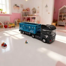 玩具，玩具车，儿童玩具车，儿童玩具车辆，卡车，卡车模型，惯性动力推拉，男孩游戏，男孩玩具，互动玩具，节日礼物，生日礼物，圣诞节，万圣节，拖车，集装箱卡车，运输车辆 - 彩色 - 查看 3