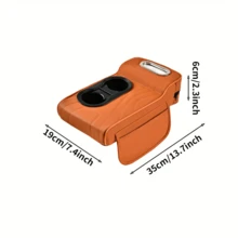 1 件装绗缝通用多功能汽车中央扶手箱垫，前部加高后部低矮设计，带杯架、储物盒和口袋，是理想的新车礼品。 - 彩色 - 查看 6