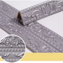 1pc 90.55 Inch X 4.72 Inch Self-Adhesive Removable PVC Corner Guard Edge Trim 3D Textured Decorative Strip For Kitchen, Bathroom, TV Frame, Picture Frame And Furniture Protection - Easy Install/Removal, Decorative Baseboard - A - View 16