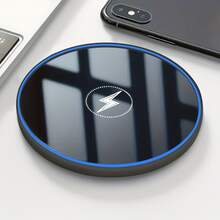 15W Wireless Charger, Compatible With IPhone 17/16/15/14/13/12 Pro/XS Max/Mini/X/XR, Inductive Fast Wireless Charging Pad, Compatible With Samsung Suitable For Office, Dorm, And Home Office Dorm Home Phone Charger - Black - View 9