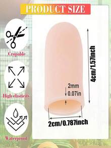 4 peças/8 peças/16 peças Dedeira de Silicone Reutilizável e Almofada de Gel, Elástica e Confortável, Adequada para Esportes, Jardinagem, Trabalho, Capa Protetora Durável e Confortável para Mãos e Pés - Visão 3