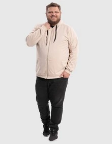 BENSMAT Men's Plus Size Fleece Sweatshirt/Sweater, Winter Style, Sizes G1 G2 G3 G4, Suitable For Cold Weather - Khaki - View 3