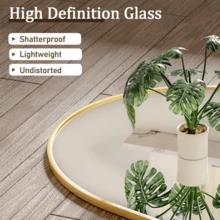 64.1"X21" Arched Modern Full Length Mirror Free Standing Floor Mirror With Aluminum Frame, Gold - 金子 - 查看 2
