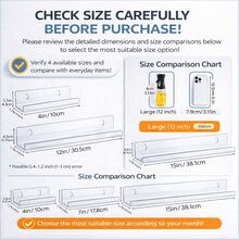 1/2/4pcs 4/7/12/15 Inch Transparent Acrylic U-Shaped Wall Mounted Storage Rack, No Drilling Required, Nail Polish Display Rack, Kitchen Spice Organizer - Multicolor - View 9