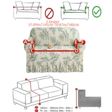 1pc Milk Silk Fabric Anti-Slip Elastic Decorative Sofa Skirt Cover, Printed Feather & Leaf Pattern, Rich Colors, Pet-Friendly Anti-Dust, Available In 1/2/3/4 Seater Sizes, Suitable For All Seasons - Multicolor - View 15