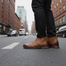 Men's Desert Boots, Classic Retro Derby Boots, Wear-Resistant Anti-Slip Casual Ankle Boots - Rust Brown - View 4