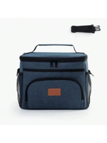 1pc Outdoor Lunch Box, Thick & Durable, Leak-Proof & Insulated, Suitable For Camping & Picnic, Large Capacity Travel Picnic Bag, Multi-Functional Shoulder Handbag, Back To School Essential, School Supplies Bag, Women's Lunch Bag, Cooler Bag, Picnic Accessories, Study Supplies - Black - View 13