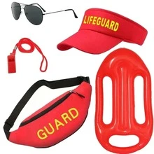 1/2/3/4/5 Pcs Summer New Lifeguard Costume Set, Includes Swimsuit, Sunhat, Fashion Glasses, Whistle, Surfboard Bag, Beach Holiday Outfit, Suitable For Halloween, Cosplay Party - Multicolor - View 14