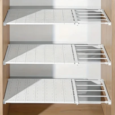 2 Stücke verstellbare, ausziehbare, werkzeugfreie Aufbewahrungsregale, platzsparende universelle teleskopische Aufbewahrungsregale, geeignet für Aufbewahrung und Organisation in Schränken, Küchen, Schlafzimmern, Badezimmern und Geschäften