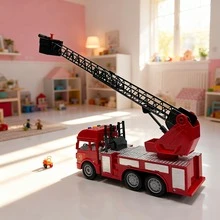 玩具，儿童玩具，玩具车，消防车，救援车，玩具消防车，惯性动力推拉式，带灯光和音乐，儿童消防车，红色，节日礼物，生日礼物，儿童游戏，圣诞节，万圣节，节日玩具，男孩礼物 - 彩色 - 查看 11