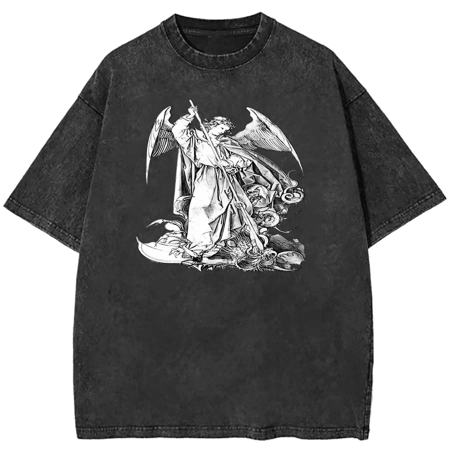 History Freedom Print Crew Neck Washable Short-Sleeve Top Fist Design Short Sleeve Casual Style Garment Suitable For Sum - 黑色 - 查看 1