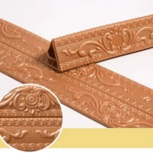 1pc 90.55 Inch X 4.72 Inch Self-Adhesive Removable PVC Corner Guard Edge Trim 3D Textured Decorative Strip For Kitchen, Bathroom, TV Frame, Picture Frame And Furniture Protection - Easy Install/Removal, Decorative Baseboard - A - View 15