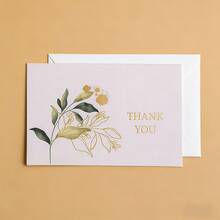 24pcs Green Leaf Thank You Cards, 6 Designs With Gold Foil Green Plant Themed Thank You Greeting Cards With Envelopes, Suitable For Wedding, Graduation, Kids, Birthday, Baby Shower, Anniversary - 24Pcs-e Model - View 14