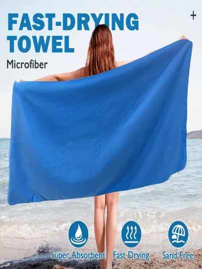 Sapphire Blue Multi-Size Super Soft Breathable Moisture-Wicking Outdoor Sports Microfiber Towel, Quick-Drying Towel Suitable For Outdoor, Beach, Yoga, Running, Portable Outdoor Travel Fitness