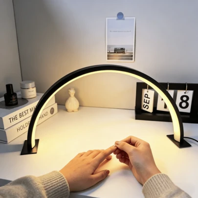 1pc LED Nail Lamp | Night Light | Makeup & Nail Salon | USB Powered | Black Or White | Dual Color | Dimmable Button | Suitable For Home, Nail Enthusiasts | Ideal For Holiday, Birthday, Valentine's Day Gifts