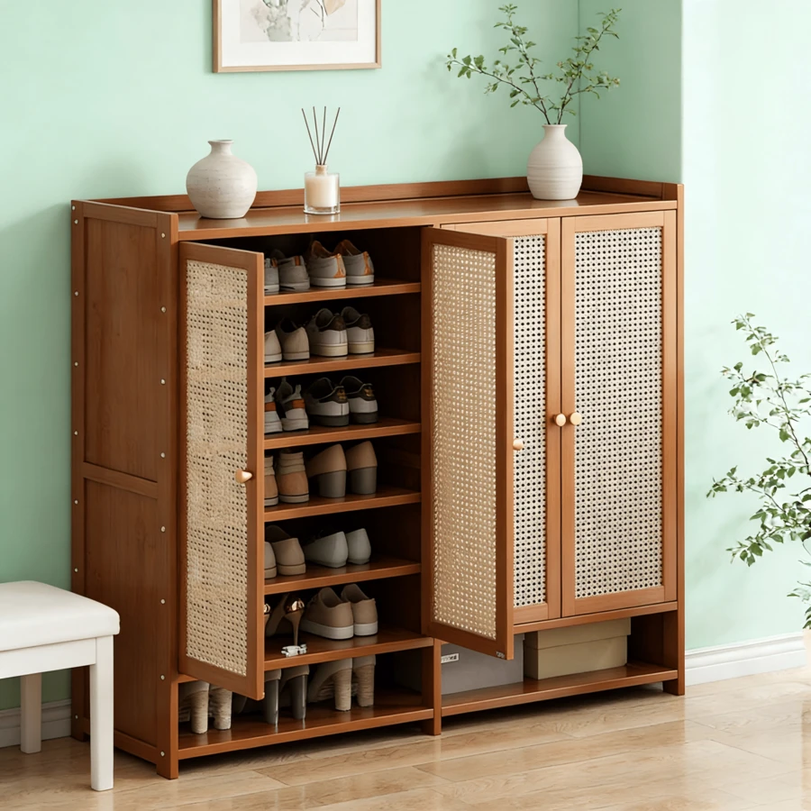 Modern 8-Tier Shoe Rack With Large Capacity For Home Entrance - Brown - View 1