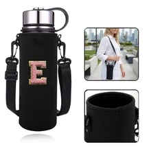 1 túi đựng bình nước thể thao giữ nhiệt 550-1500ml, kiểu đeo chéo, có dây đeo điều chỉnh được, kèm vỏ đựng bình nước thêu chữ A-Z. - màu đen - Xem 78