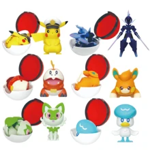 pokemon 6款正版可变形精灵球系列手办玩具，包括队长塞鲁莱奇、弗科科、夸克斯利、帕米等动漫人物桌面摆件模型收藏玩具 - 彩色 - 查看 2