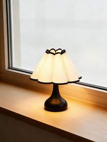 Luminária de mesa USB com luz quente, design moderno, retrô e minimalista, ideal para cabeceira de cama ou mesa de centro. - Preto - Ver 2