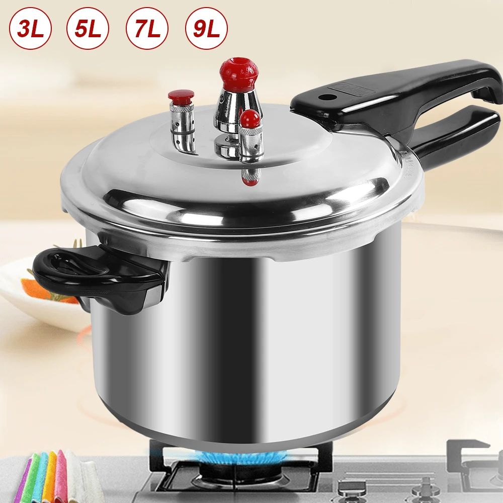3/5/7/9 Litre Aluminum Pressure Cooker Kitchen Quick Cookware Home Dual Handle - View 1