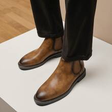 Men's Chelsea Boots, British Gentleman Style, Business Casual Boots - Ginger - View 4
