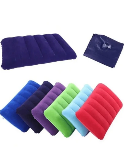 2个装充气方形旅行枕 - 适用于汽车和飞机上的颈部支撑，也可作腰垫，是长途飞行和公路旅行的理想之选，舒适的航空配件，优雅的旅行装备，耐用的充气材料